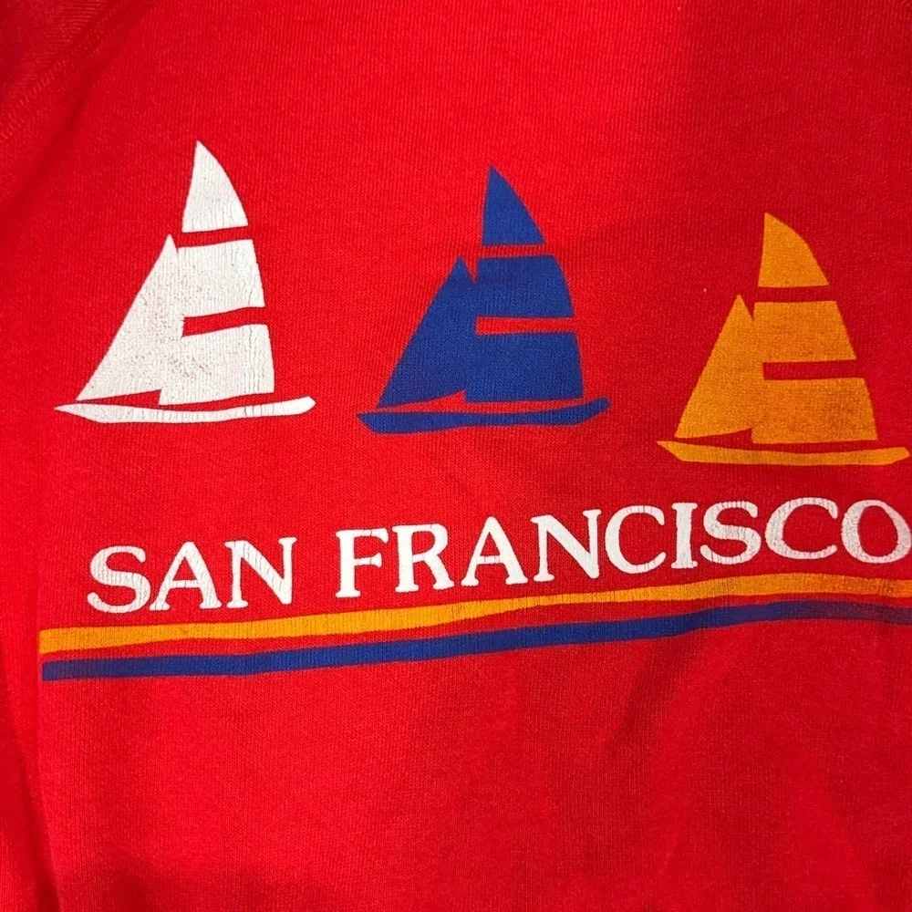 Vintage 1980s Hanes Red San Francisco California Crewneck Sweater
